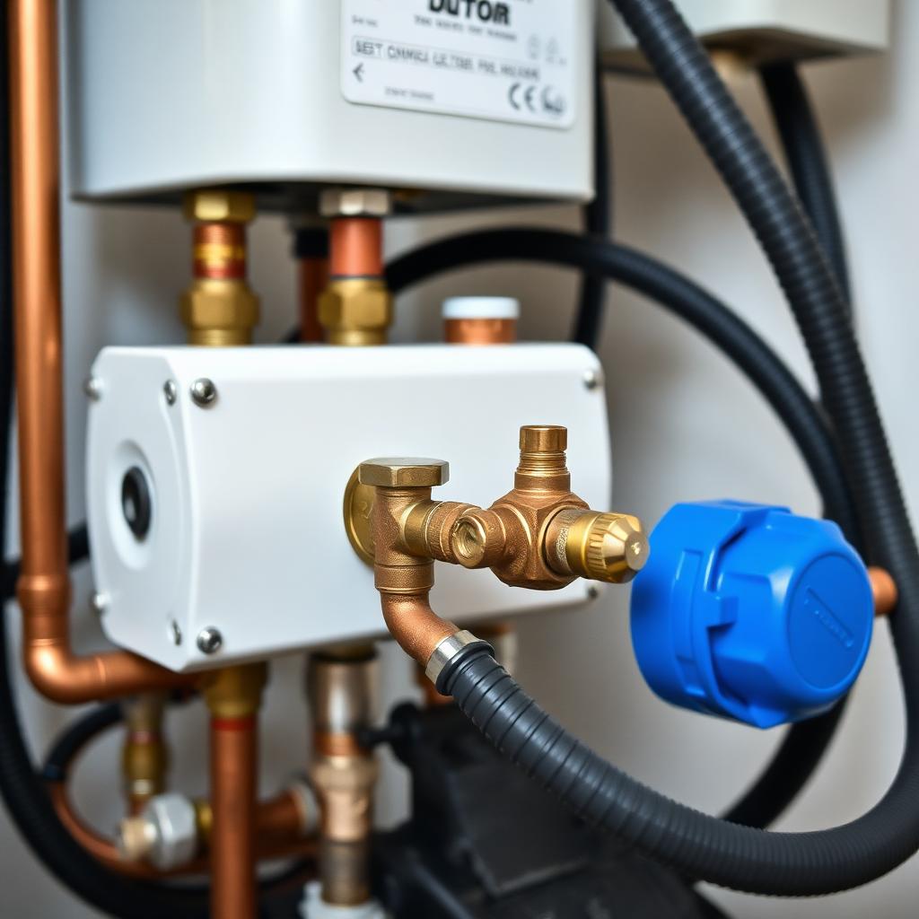 Engineer power flushing a central heating system